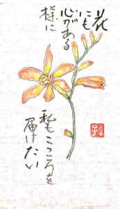 花にも心がある様に　私もこころを届けたい