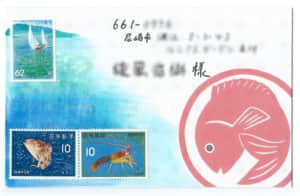 お祝いに めでたい鯛の 絵封筒