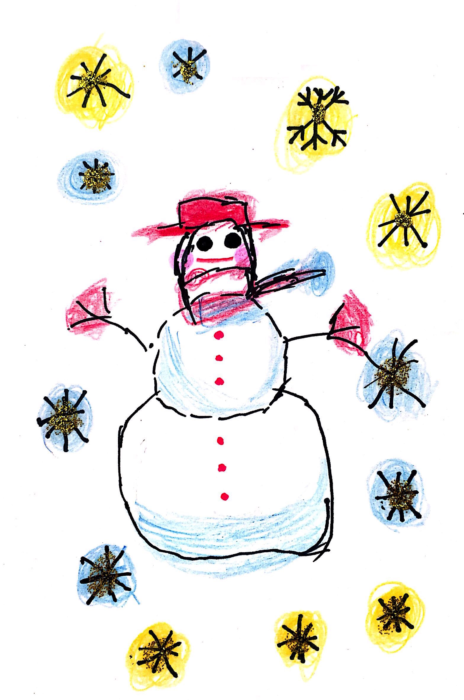 雪だるまのクリスマスカード 4枚目
