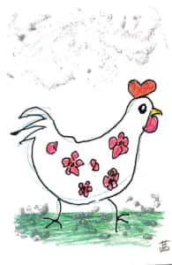にわとりさんの年賀状　四羽目