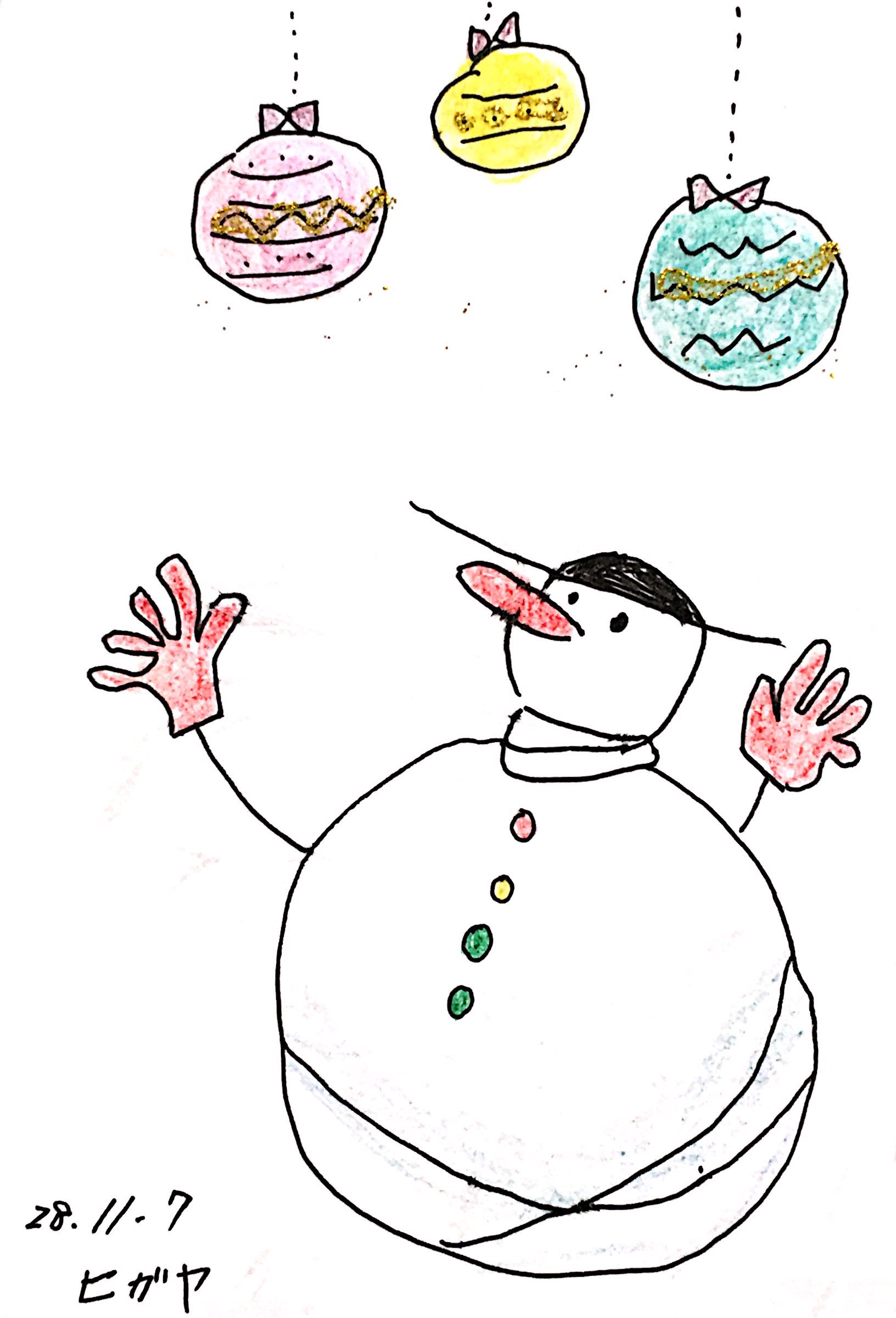 雪だるまのクリスマスカード 7枚目