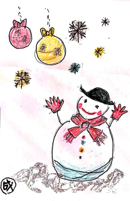 雪だるまのクリスマスカード 3枚目