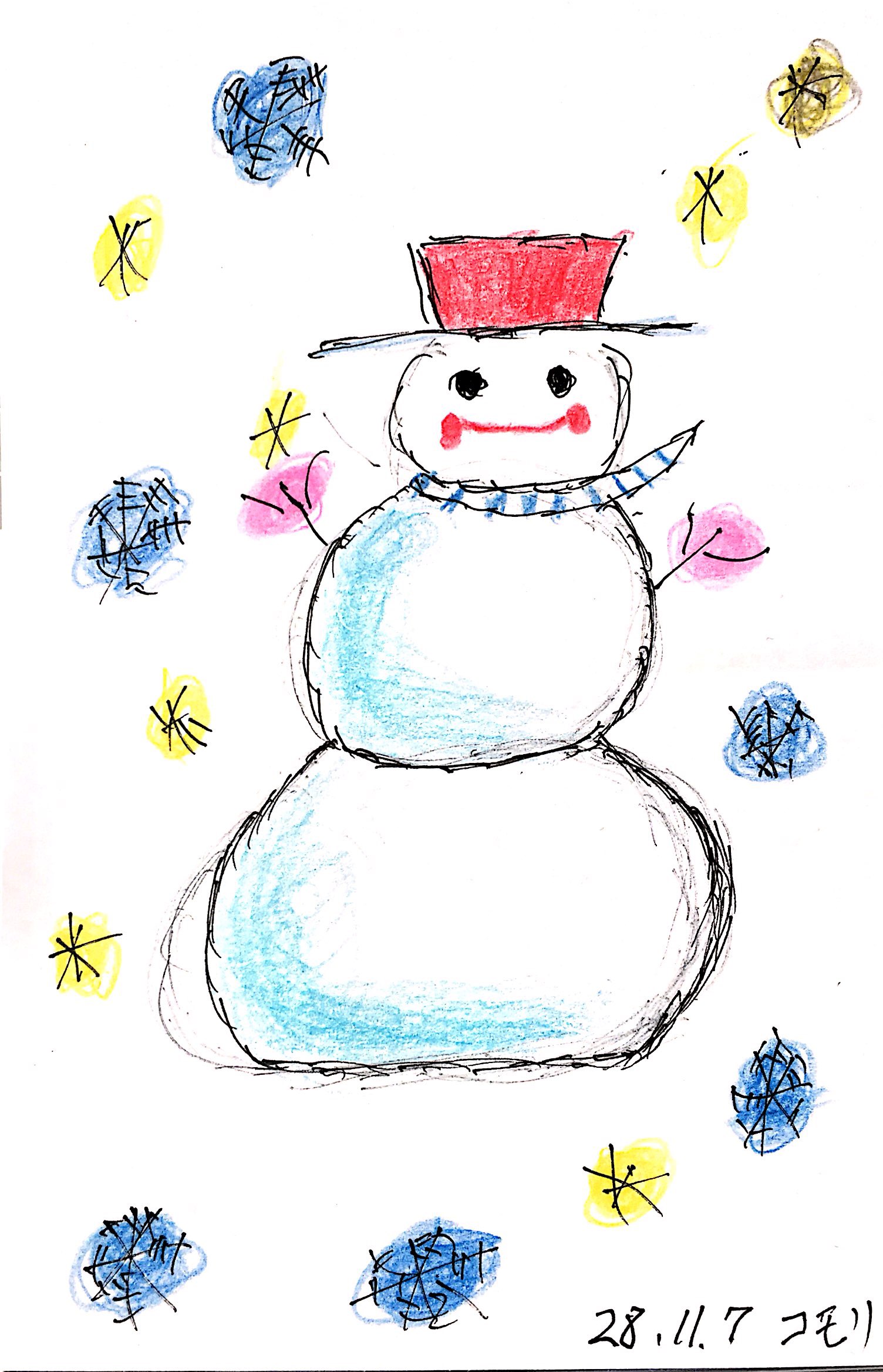 雪だるまのクリスマスカード 8枚目