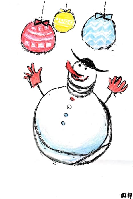 雪だるまのクリスマスカード 6枚目