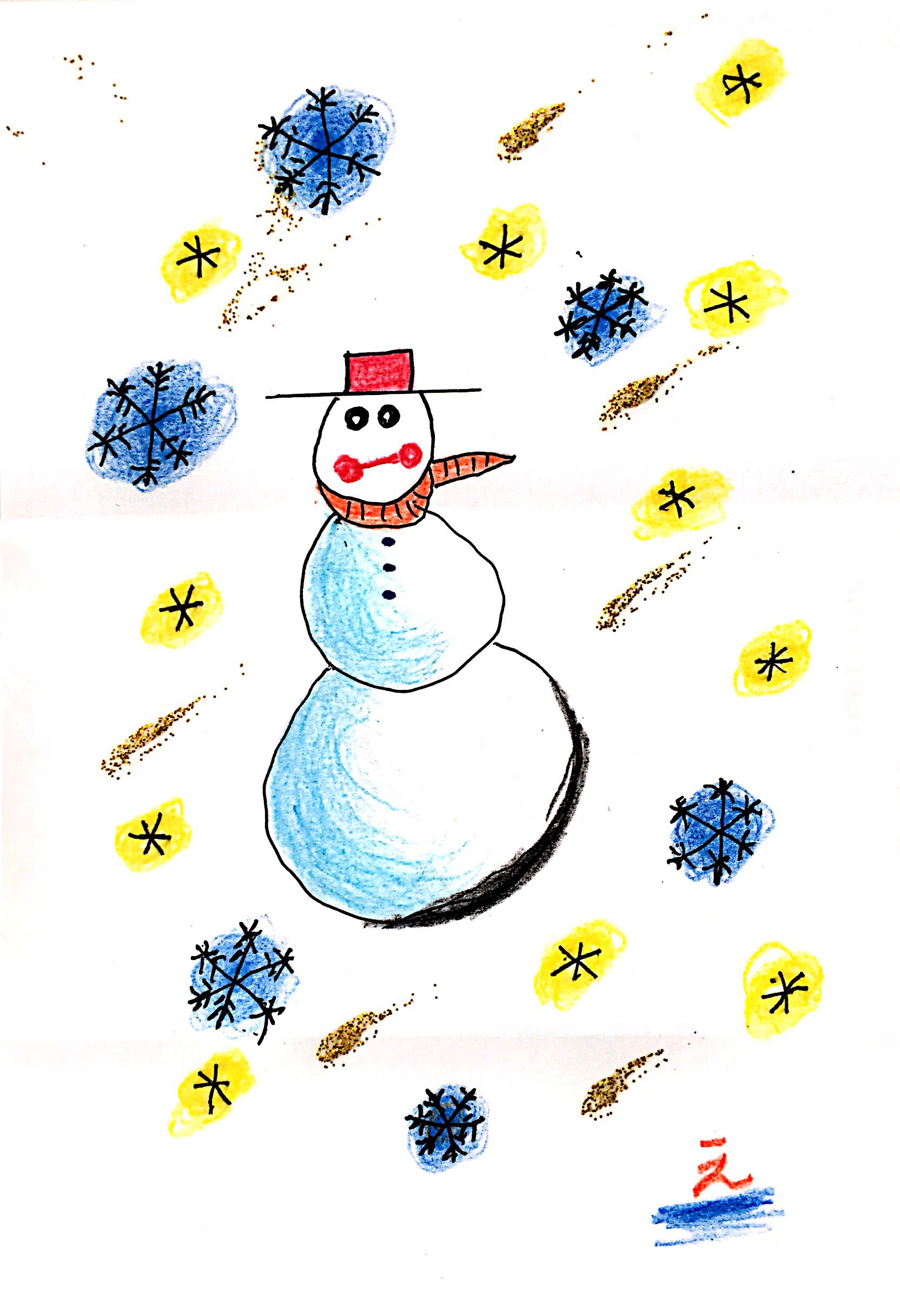 雪だるまのクリスマスカード 9枚目