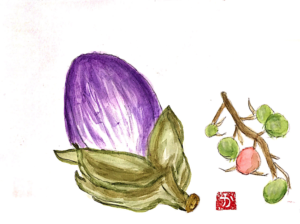 まるまるしたお茄子
