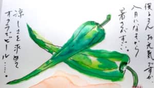 涼しさを求めてオクラとビール…。