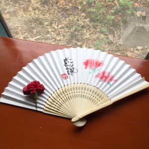 母の日のカーネーション扇子 〜感謝〜