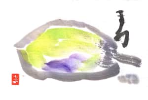 淡く浮かび上がる茄子