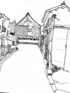 街角の風景スケッチ