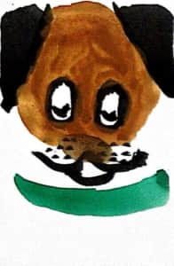 墨彩画「犬」