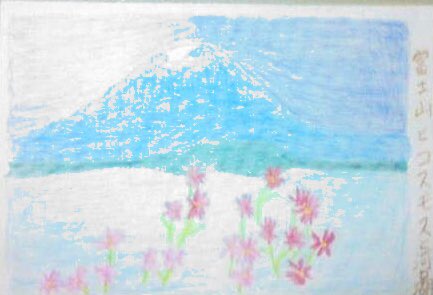 富士山とコスモス