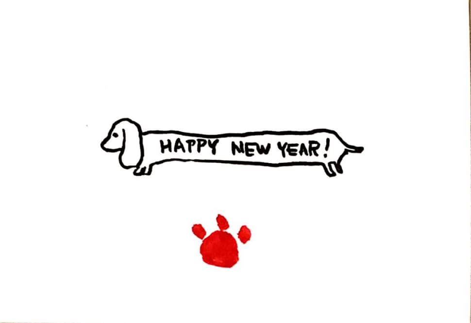 HAPPY NEW YEAR! 〜かわいいダックスフントの年賀状〜