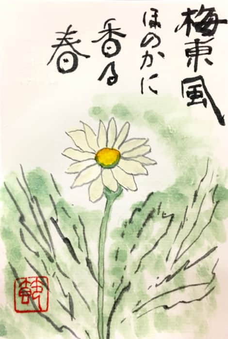 梅東風ほのかに香る春　〜白いマーガレットの花〜