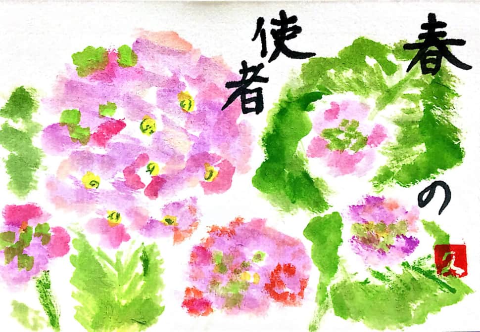 春の使者、ピンクの桜草の花