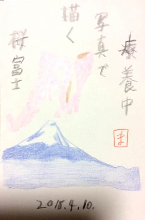 療養中 写真で描く桜富士