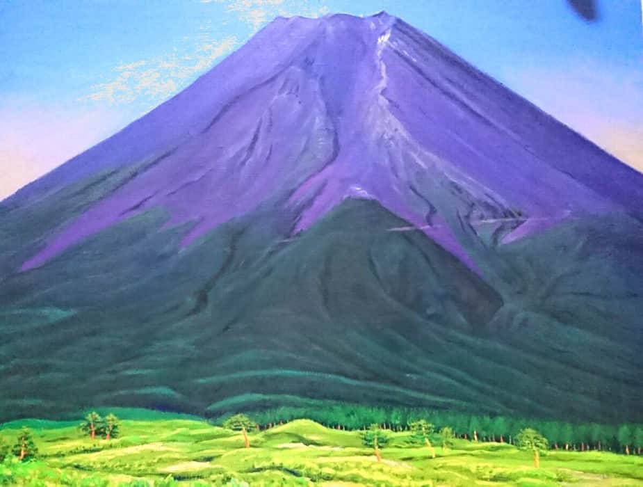夏の富士山の油絵