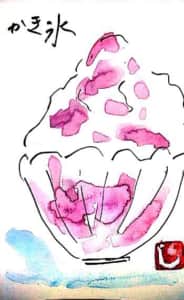 かき氷　イチゴ味