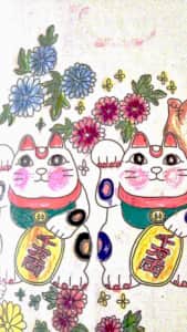 縁起のいい、二匹の招き猫