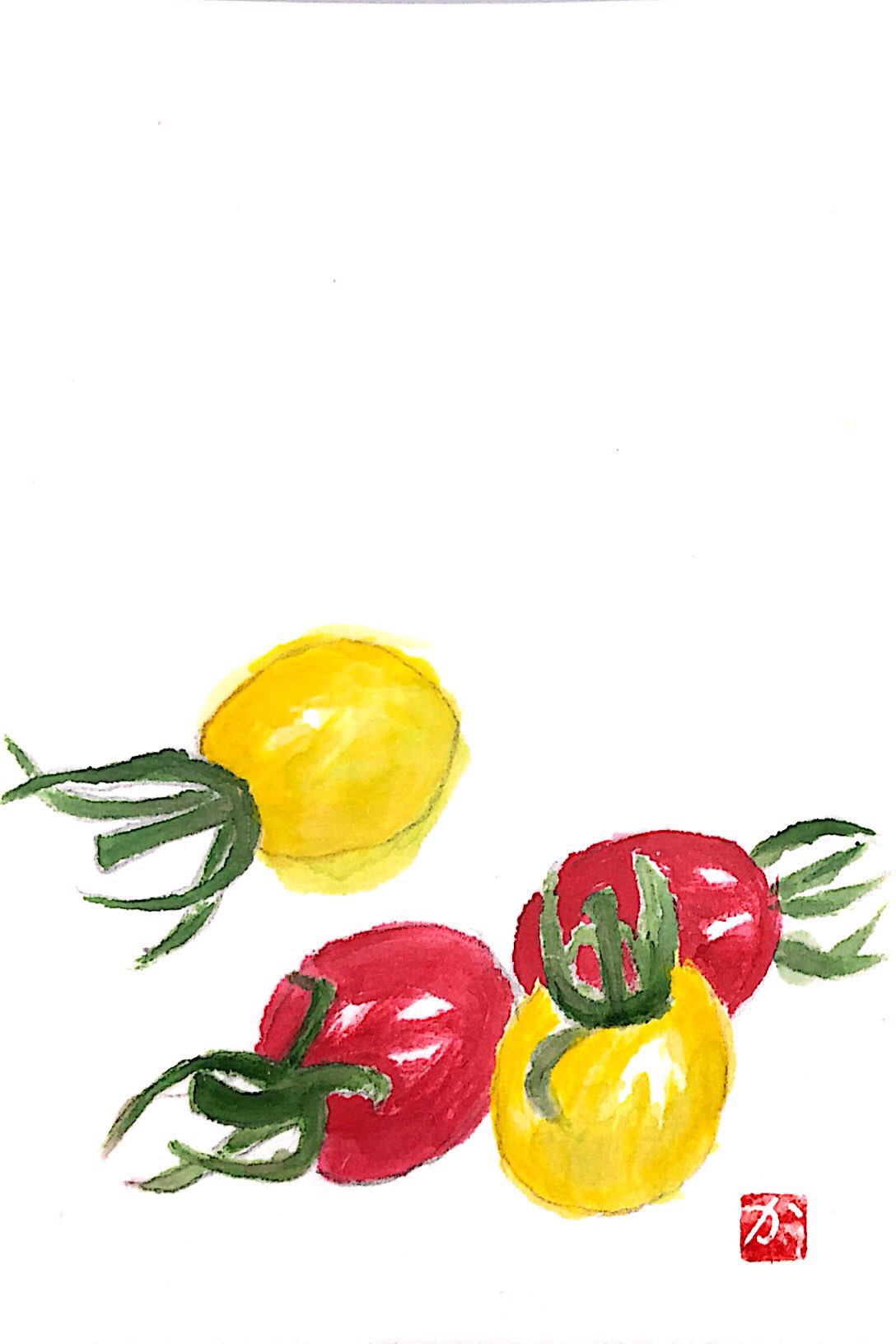 黄色と赤のミニトマト