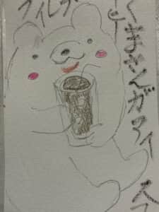 くまさんがアイスコーヒーブレイク