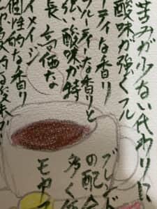 モカコーヒーの絵手紙