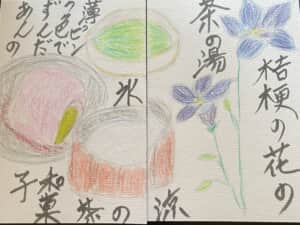 桔梗の花の茶の湯