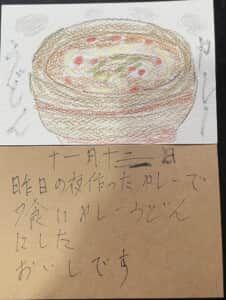 カレーうどん 昨日の夜作ったカレーで夕食にカレーうどんにした