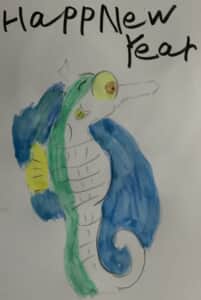 タツノオトシゴの年賀状のサンプル制作