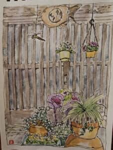 実家の玄関先〜*